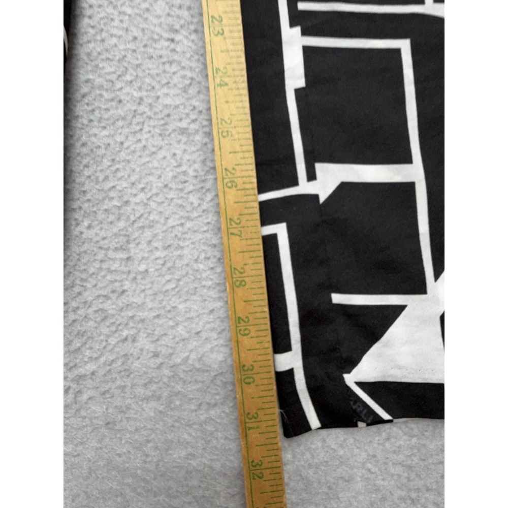 Karl Lagerfeld Paris Pants Womens M Black Geometric Satin Wide Leg Pull On Logo - Picture 7 of 15